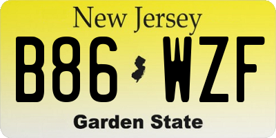 NJ license plate B86WZF