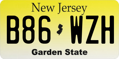NJ license plate B86WZH