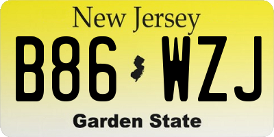 NJ license plate B86WZJ