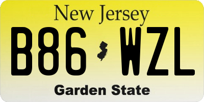 NJ license plate B86WZL