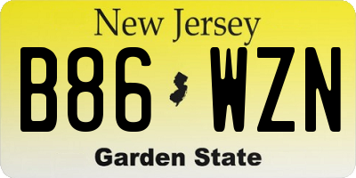 NJ license plate B86WZN