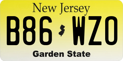 NJ license plate B86WZO