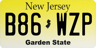 NJ license plate B86WZP