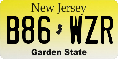 NJ license plate B86WZR