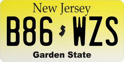 NJ license plate B86WZS