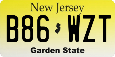 NJ license plate B86WZT