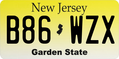 NJ license plate B86WZX