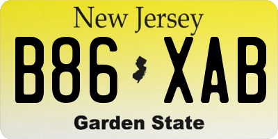 NJ license plate B86XAB