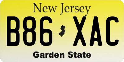 NJ license plate B86XAC