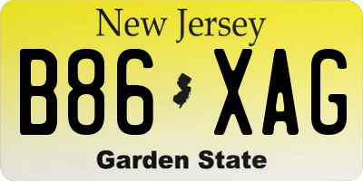 NJ license plate B86XAG