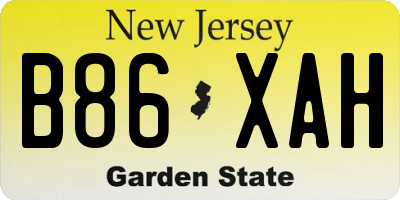 NJ license plate B86XAH