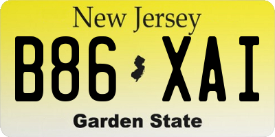NJ license plate B86XAI