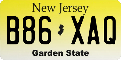 NJ license plate B86XAQ