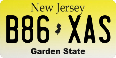NJ license plate B86XAS