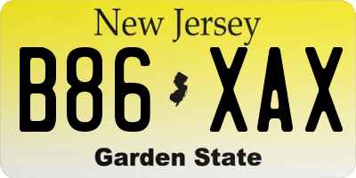 NJ license plate B86XAX