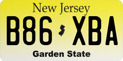 NJ license plate B86XBA