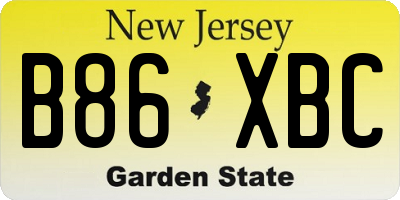 NJ license plate B86XBC