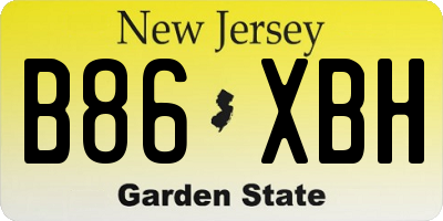 NJ license plate B86XBH