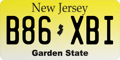 NJ license plate B86XBI