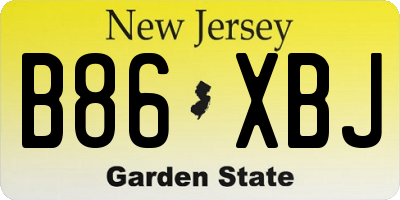NJ license plate B86XBJ