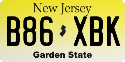 NJ license plate B86XBK