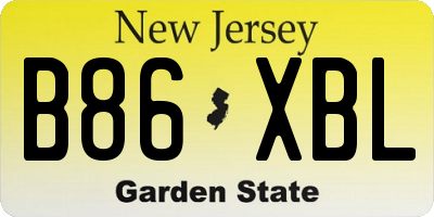NJ license plate B86XBL