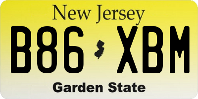 NJ license plate B86XBM