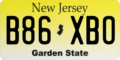 NJ license plate B86XBO
