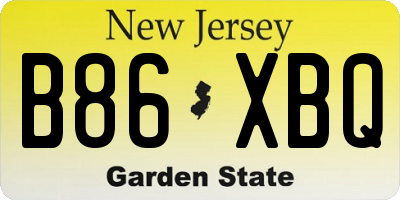 NJ license plate B86XBQ