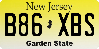 NJ license plate B86XBS