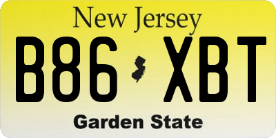 NJ license plate B86XBT
