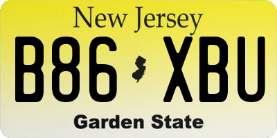 NJ license plate B86XBU