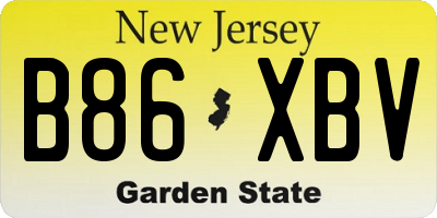 NJ license plate B86XBV