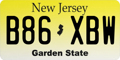 NJ license plate B86XBW