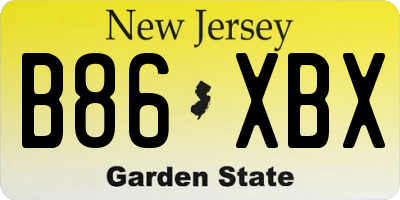 NJ license plate B86XBX