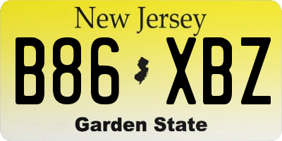 NJ license plate B86XBZ