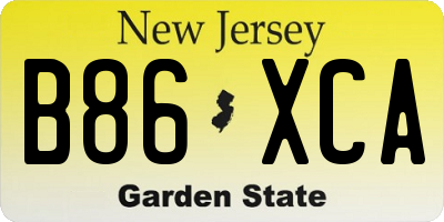 NJ license plate B86XCA