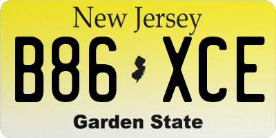 NJ license plate B86XCE