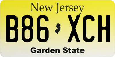 NJ license plate B86XCH