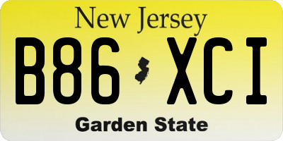 NJ license plate B86XCI