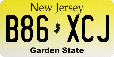 NJ license plate B86XCJ