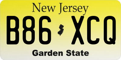 NJ license plate B86XCQ