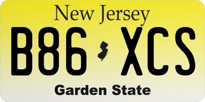 NJ license plate B86XCS