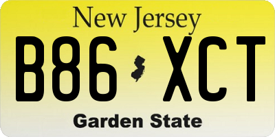 NJ license plate B86XCT