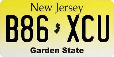 NJ license plate B86XCU