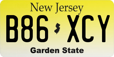 NJ license plate B86XCY