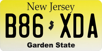 NJ license plate B86XDA
