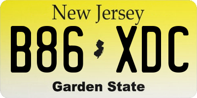 NJ license plate B86XDC