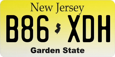 NJ license plate B86XDH