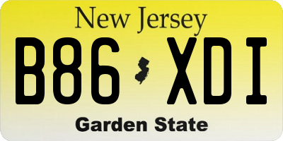 NJ license plate B86XDI
